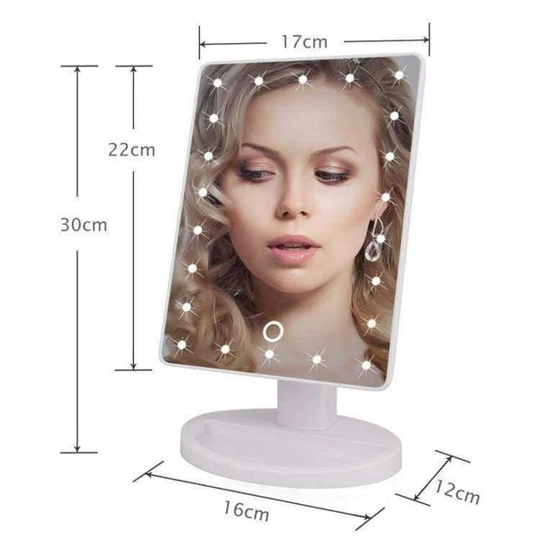 Planet Gates 22 LED Touch Screen Makeup Mirror Professional Vanity Mirror Lights Health Beauty Adjustable Countertop 180 Rotating