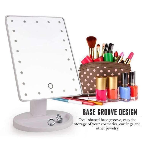 Planet Gates 22 LED Touch Screen Makeup Mirror Professional Vanity Mirror Lights Health Beauty Adjustable Countertop 180 Rotating