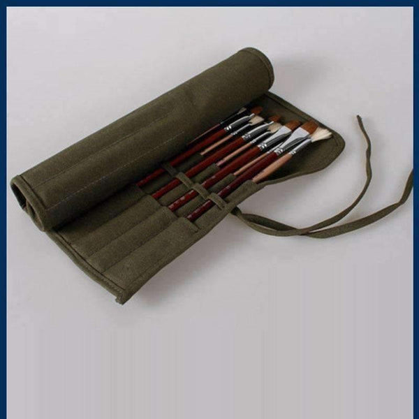 Planet Gates 22-Slot Double Layer Canvas Art Pencil Writing Brush Pen Roll Up Storage Pouch Wrap Organizer Case Bag Artist Supplies