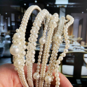 22 Styles Simulation Pearl Hairbands Women Hair Accessories Korean Handmade Bow Flower Hoops Headband Wedding Ornaments