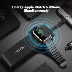 Planet Gates 2200mAh Black Ugreen Wireless Charger Power Bank 4400mAh for Apple Watch 4/3/2 iPhone X 8 External Battery Charger for Mobile Phones Poverbank