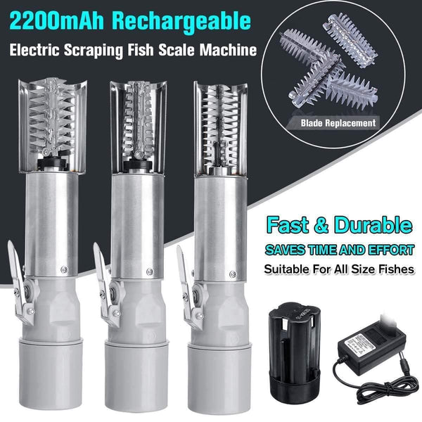 Planet Gates 2200mAh Useful Electric Fish Scaler Fishing Scalers Clean Fish Remover Cleaner Descaler Waterproof Scraper Seafood Tools EU Plug