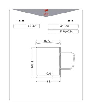 Planet Gates 220ml Ti3301 Pure Titanium Vacuum Tea Cups Double Wall Water Mugs Outdoor Camping Travel Picnic Tableware Utensils With Titanium Lid