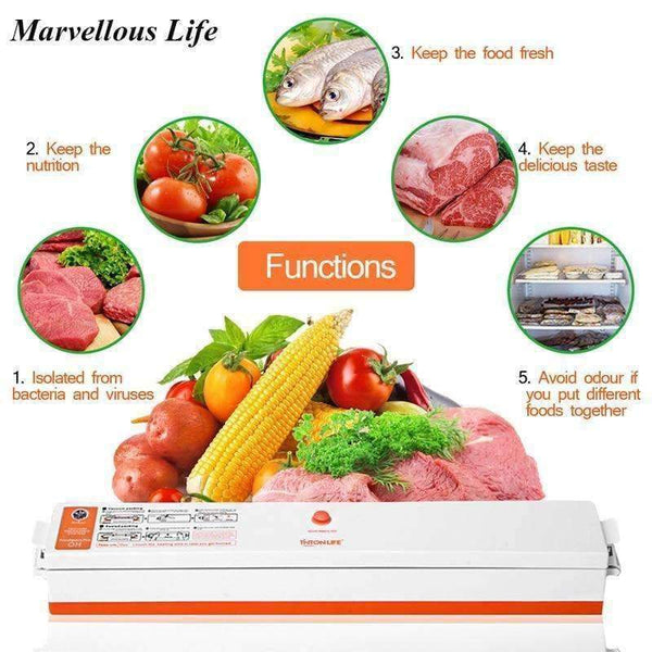 Planet Gates 220V/110V Vacuum Sealer Household Appliances Automatic Sealing Machine Vacuum Packaging Vacuum Machine & 15Pcs Vacuum Bags