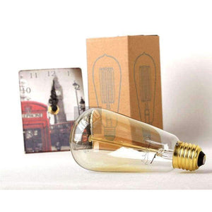 Planet Gates 220V / E27 ST64 Vintage Edison Lights Bulbs E26/27 Base 120V/220V Incandescent Bulbs 40W Antique Warm Light Bulb For Home Pendant Light Dec