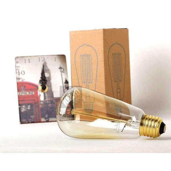 Planet Gates 220V / E27 ST64 Vintage Edison Lights Bulbs E26/27 Base 120V/220V Incandescent Bulbs 40W Antique Warm Light Bulb For Home Pendant Light Dec