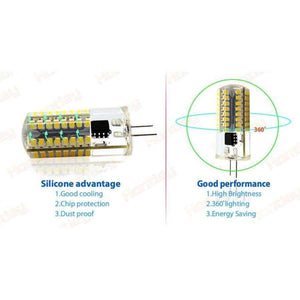 Planet Gates 220V Pure(Cold)White / G8 / 64 led SMD 3014 Hontiey Silicone LED lamp Dimming corn bulb 110V 220V G4 G8 G9 E11 E14 E17 BA15D Warm/Pure/Cold white light Replace halogen lamp
