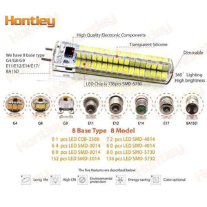 Planet Gates 220V Pure(Cold)White / G8 / 64 led SMD 3014 Hontiey Silicone LED lamp Dimming corn bulb 110V 220V G4 G8 G9 E11 E14 E17 BA15D Warm/Pure/Cold white light Replace halogen lamp