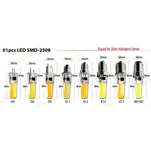 Planet Gates 220V Pure(Cold)White / G8 / 64 led SMD 3014 Hontiey Silicone LED lamp Dimming corn bulb 110V 220V G4 G8 G9 E11 E14 E17 BA15D Warm/Pure/Cold white light Replace halogen lamp