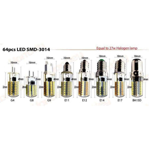 Planet Gates 220V Pure(Cold)White / G8 / 64 led SMD 3014 Hontiey Silicone LED lamp Dimming corn bulb 110V 220V G4 G8 G9 E11 E14 E17 BA15D Warm/Pure/Cold white light Replace halogen lamp
