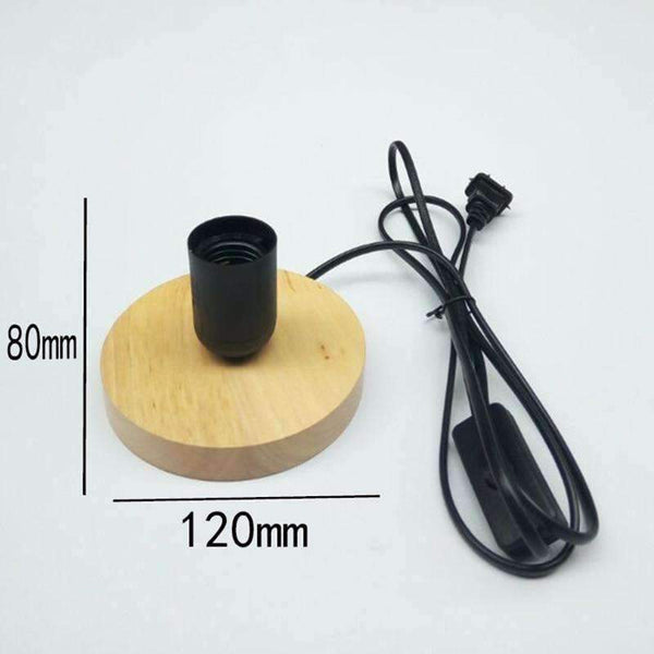 Planet Gates 220V Wooden e27 lamp holder with dimming switch retro desk lamp base night light for bedroom bedside Lighting Accessories