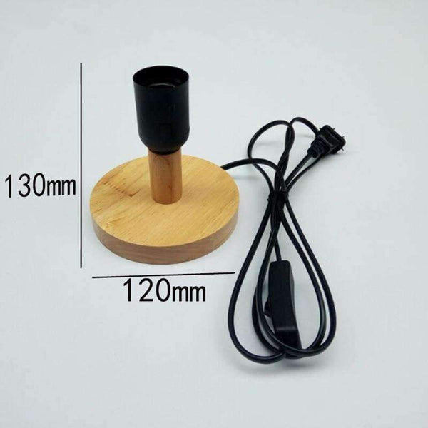Planet Gates 220V Wooden e27 lamp holder with dimming switch retro desk lamp base night light for bedroom bedside Lighting Accessories