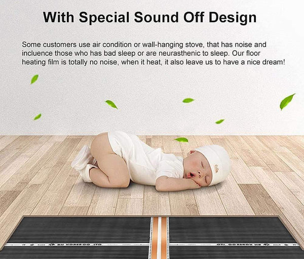 220w/m2 Far Infrared Underfloor Heating Film AC220V PTC Warm Floor Mat Made in Korea