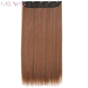 Planet Gates 22Inch Long Straight Synthetic Clip in Hair Extension Heat Resistant 5 Clip Hairpiece Black Blonde Brown Synthetic Hair