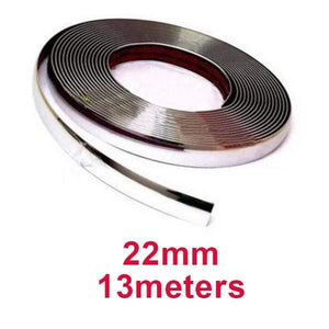 Planet Gates 22mm 13M Silver Car Chrome Styling Decoration Moulding Trim Strip Tape Auto DIY Protective Sticker 6mm 8mm 10mm 12mm 15mm 20mm 30mm