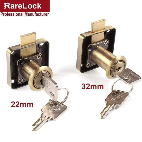 Planet Gates 22mm PACK OF 1 Rarelock 22,32mm Drawer Lock Bronze Computer Key Keyed Different DIY Furniture Hardware a
