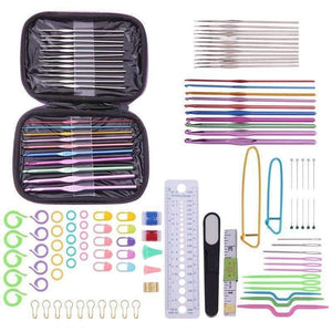 Planet Gates 22pcs Premium Crochet Hooks Set Yarn Crochet Needles Stitches Weave Knitted Craft Kit DIY Needle Arts Scissors Stitch