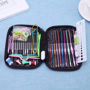 Planet Gates 22pcs Premium Crochet Hooks Set Yarn Crochet Needles Stitches Weave Knitted Craft Kit DIY Needle Arts Scissors Stitch