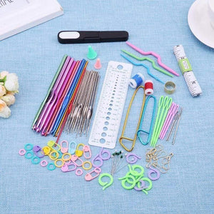 Planet Gates 22pcs Premium Crochet Hooks Set Yarn Crochet Needles Stitches Weave Knitted Craft Kit DIY Needle Arts Scissors Stitch