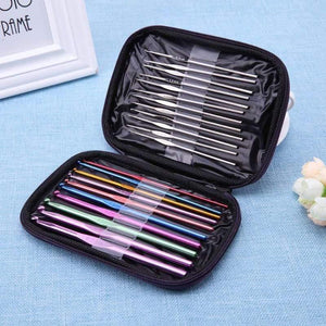 Planet Gates 22pcs Premium Crochet Hooks Set Yarn Crochet Needles Stitches Weave Knitted Craft Kit DIY Needle Arts Scissors Stitch