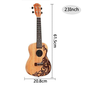 Planet Gates 23 inch /21 inch Ukulele Concert 4 Strings Musical Instruments 18 Frets Mahogany Peacock Choose