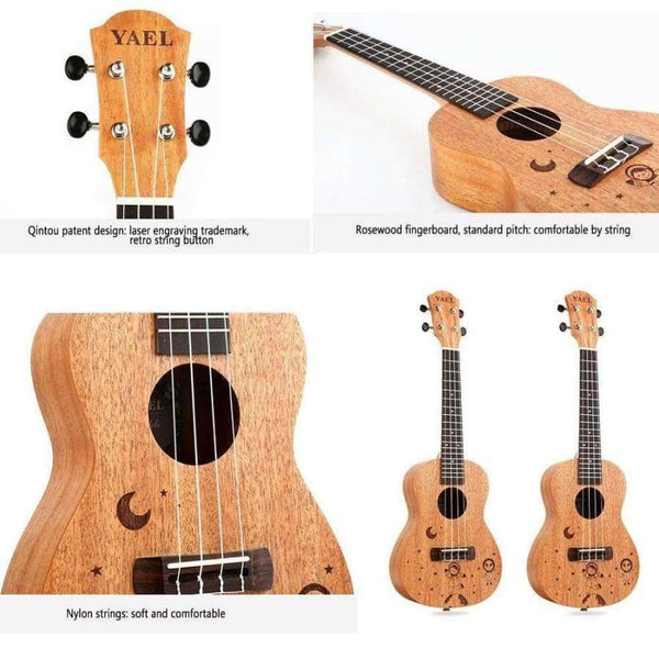 Planet Gates 23 inch /21 inch Ukulele Concert 4 Strings Musical Instruments 18 Frets Mahogany Star Choose