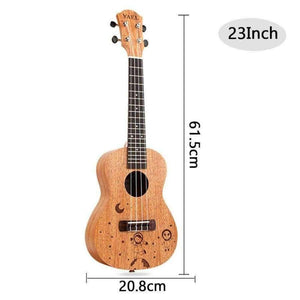 Planet Gates 23 inch /21 inch Ukulele Concert 4 Strings Musical Instruments 18 Frets Mahogany Star Choose