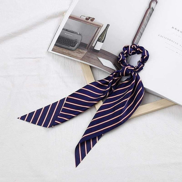 Women Streamers Scrunchies Polka Dot Floral Print Elastic Bow Hair Rope Girl Hair Ties Korean Sweet Hair Accessories Headwear