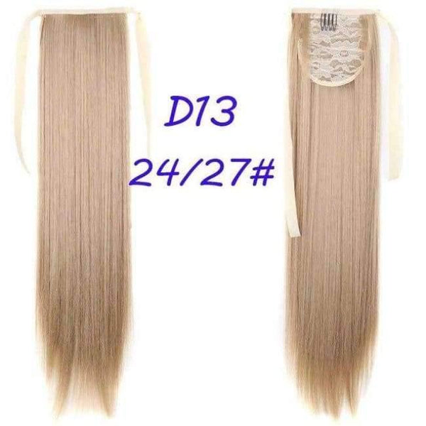 Planet Gates #24 / 22inches / China 100g/piece 22 inch Long Ponytail Hair Extension Tail Hairpiece Straight Brown Synthetic Women's Hair High Temperature Fiber