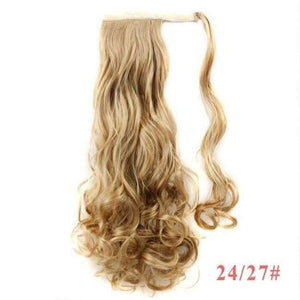 Planet Gates #24 / 22inches / China 22" Long Wave Clip In Hair Tail False Hair Ponytail Hairpiece With Hairpins Synthetic Wig Pony Tail Hair Extensions