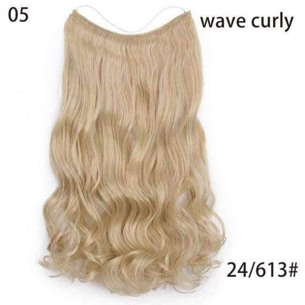 Planet Gates #24 / 22inches Fish Line Hairpieces 22'' Invisible Wire No Clips in Hair Extensions Secret Silky Straight Synthetic Hairs 100g/pic