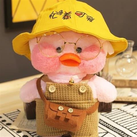Planet Gates 24 30CM Pink LaLafanfan Kawaii Cafe Mimi Yellow Duck Plush Toy Cute Stuffed Doll Soft Animal Dolls Kids Toys Birthday Gift for girl