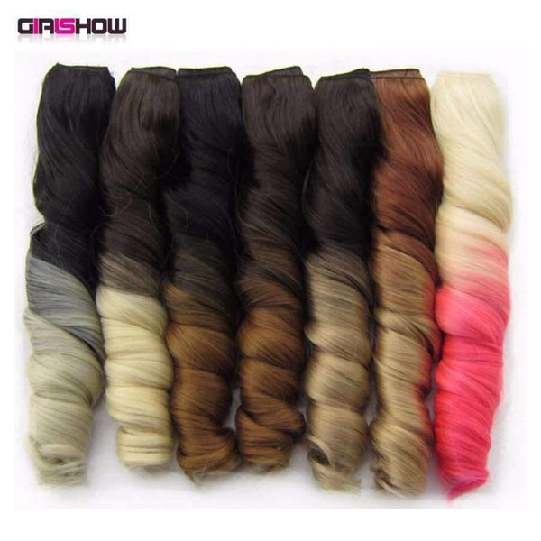 Planet Gates 24" 5 Clips In on Synthetic Hair Extensions Wavy Lady wig HairTwo Tone Ombre Hairpiece GS888 130g/pc