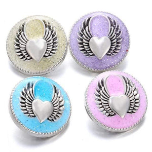 Planet Gates 24 6pcs/lot New Snaps Jewelry High Quality Love Heart  18mm Metal Snap Buttons DIY Charms Button Jewerly
