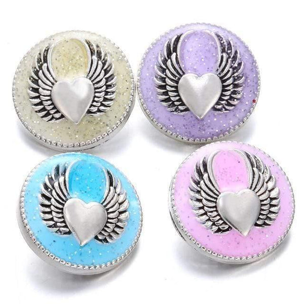 Planet Gates 24 6pcs/lot New Snaps Jewelry High Quality Love Heart  18mm Metal Snap Buttons DIY Charms Button Jewerly