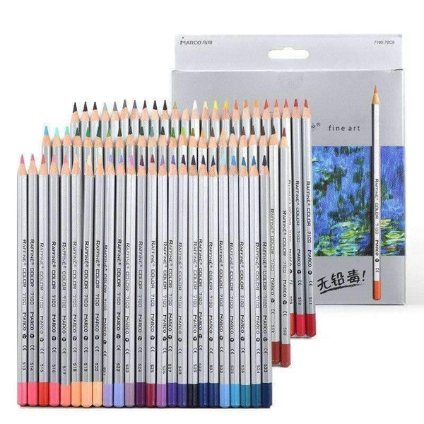 Planet Gates 24 colored 72pcs Colored Pencil Painting Set Raffine Pencils Non-toxic Lead-free Oily Color Pencil Writing Pen Office School Supplies