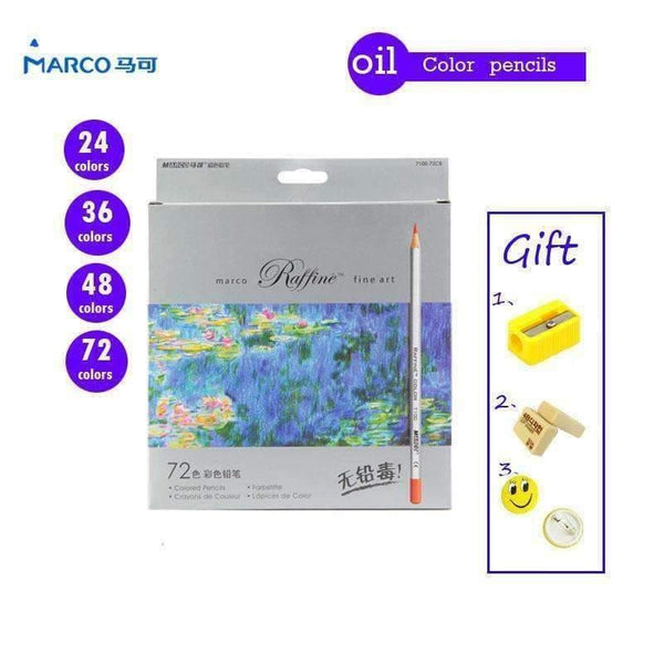 Planet Gates 24 colored 72pcs Colored Pencil Painting Set Raffine Pencils Non-toxic Lead-free Oily Color Pencil Writing Pen Office School Supplies