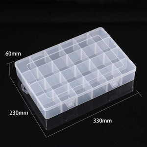 24 Grids Transparent Large Adjustable Plastic Storage Containers Jewelry Bead Bathroom Accessories Tools Organizer Box