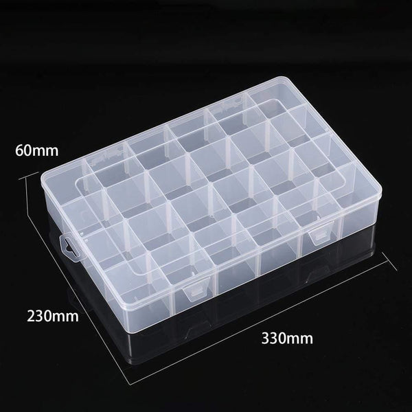 24 Grids Transparent Large Adjustable Plastic Storage Containers Jewelry Bead Bathroom Accessories Tools Organizer Box
