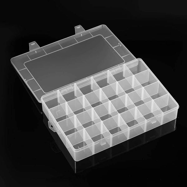 24 Grids Transparent Large Adjustable Plastic Storage Containers Jewelry Bead Bathroom Accessories Tools Organizer Box