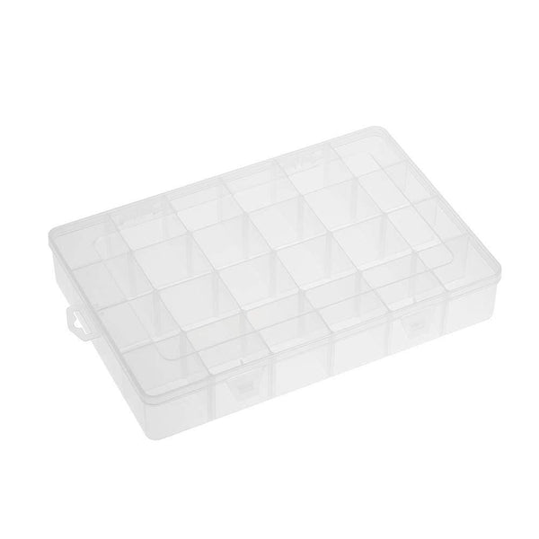 24 Grids Transparent Large Adjustable Plastic Storage Containers Jewelry Bead Bathroom Accessories Tools Organizer Box
