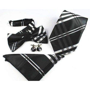 Planet Gates 24 GUSLESON New Plaid Paisley Tie Set 100% Silk Jacquard Mens Necktie Gravata Hanky Cufflinks Bowtie Set Mens Tie for Wedding Party