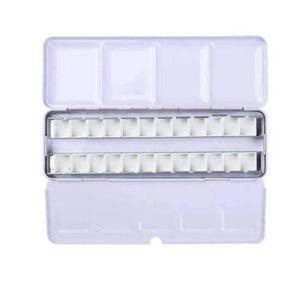 Planet Gates 24 half pan pink box Empty Watercolor Paints Tins Box with 12 Pcs Full Pans and 24 Half Pans For Art Painting Palette Supplies