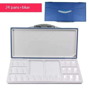 Planet Gates 24 pans  blue Quality Empty Watercolor Palette Paints Tins Box for Professional Art Painting Palette Supplies acrylic moisturizing