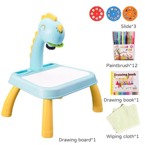 Planet Gates 24 Pattern -Bule Children Toys Projection Drawing Set Kids Book Сoloring Pen Tools Montessori Set Baby Learning Educational Gifts Toy For Girl