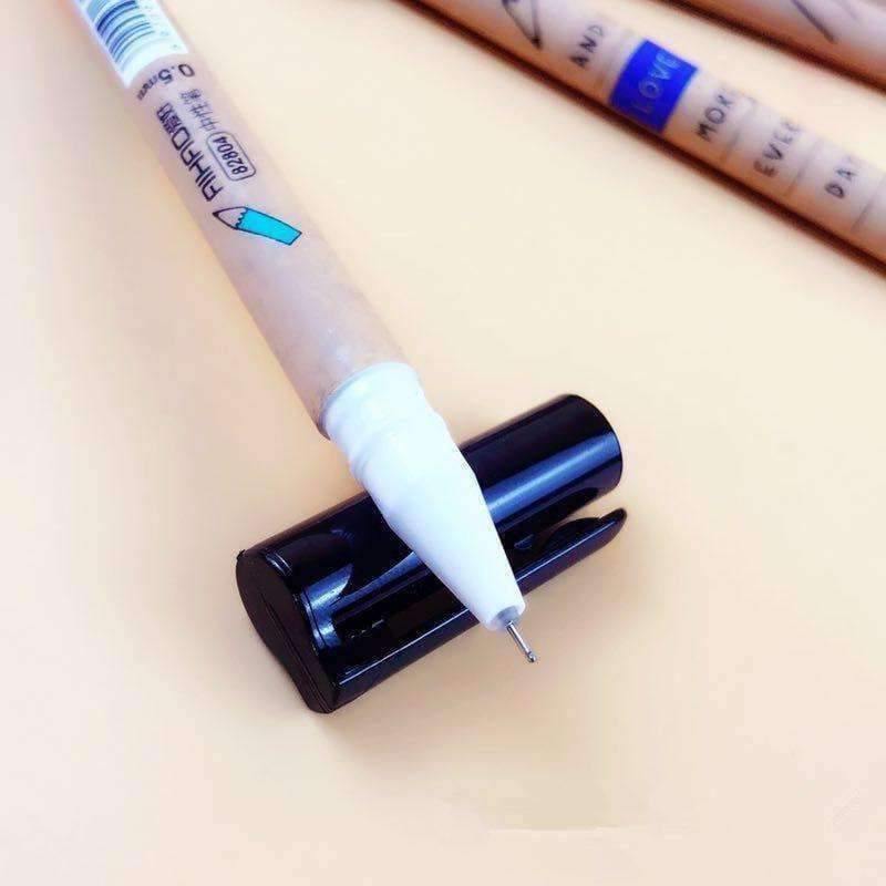 Planet Gates 24 pcs/Lot Pencil shape gel ink pen Black color 0.5mm roller ball pens for writing Stationery Office school supplies F109