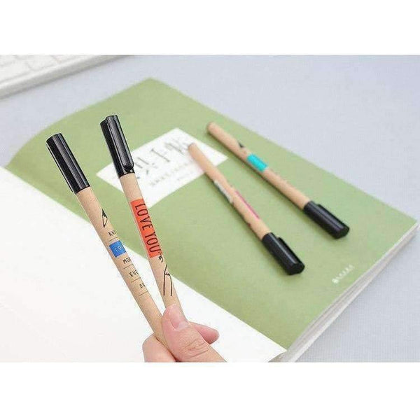 Planet Gates 24 pcs/Lot Pencil shape gel ink pen Black color 0.5mm roller ball pens for writing Stationery Office school supplies F109