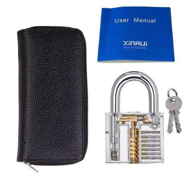 Planet Gates 24 pieces and locks 15pcs GOSO Locksmith Hand Tool Classic Set,Transparent Lock Cutaway in Bag,View Padlock Broken Key Tool for Practice and Train