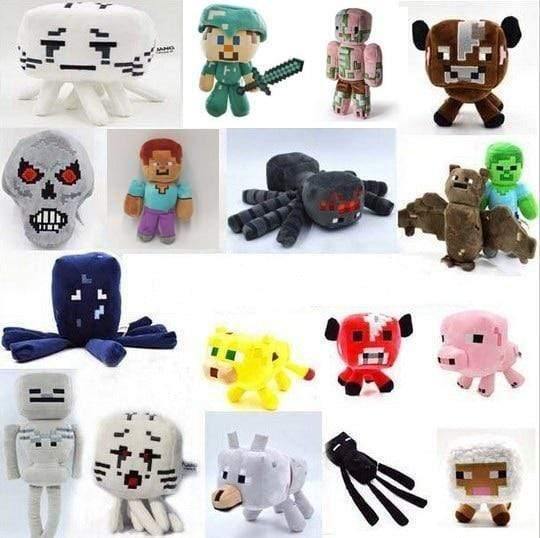 24 Styles Minecrafted Stuffed Plush Toys Doll Zombie Bat Squid Mooshroom Enderman Ocelot Pig Baby Sheep Kids Birthday Gift Toys