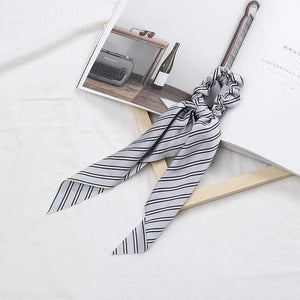 Women Streamers Scrunchies Polka Dot Floral Print Elastic Bow Hair Rope Girl Hair Ties Korean Sweet Hair Accessories Headwear